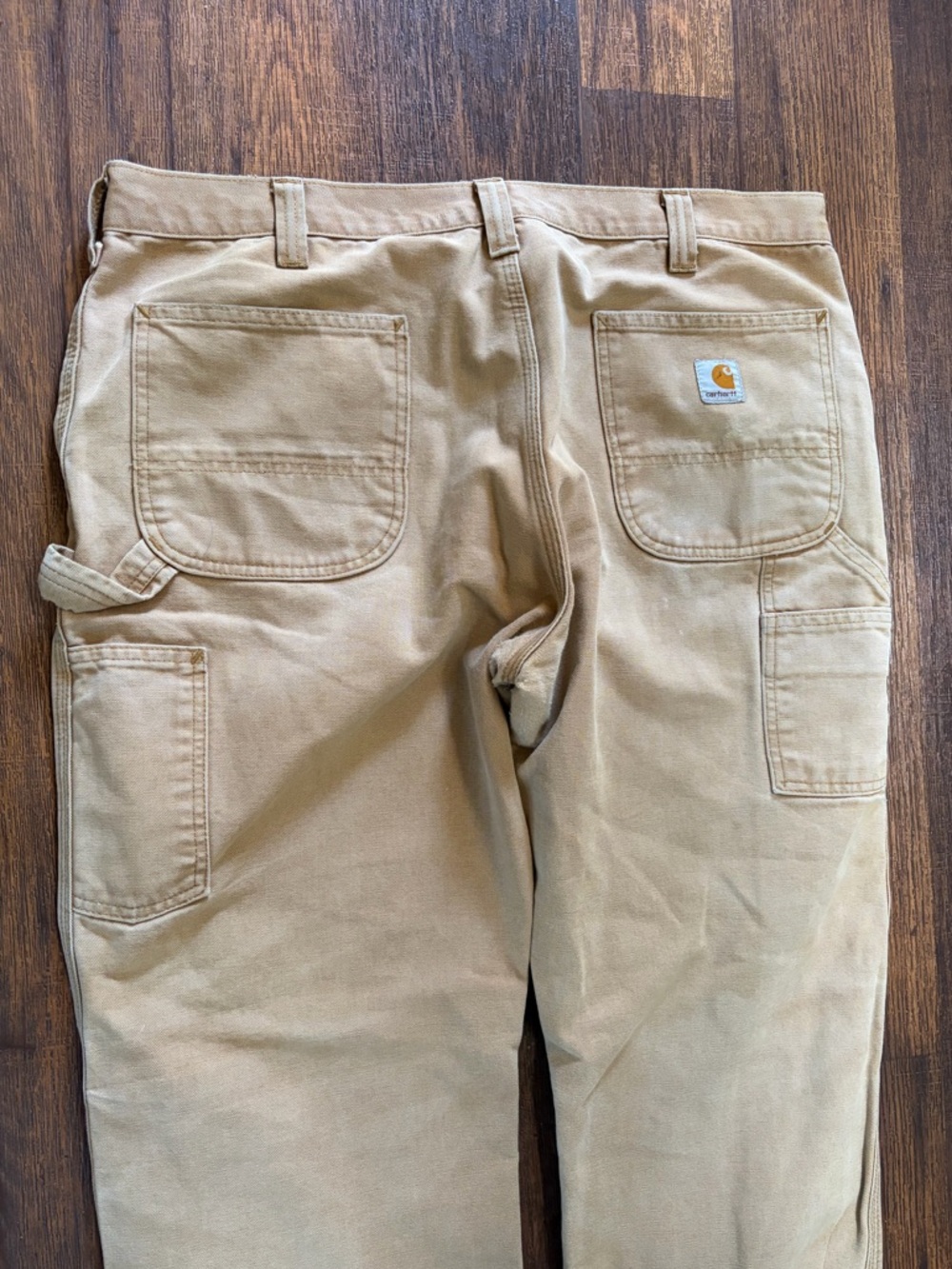 Men's Carhartt Pants Beige B11 38x30 Workwear Street Construction Casual Chore